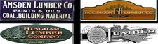 g scale lumber store signs/rooftop billboard signs