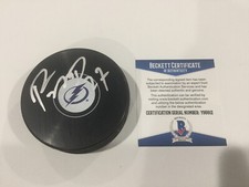 Ryan McDonagh Signed Tampa Bay Lightning Hockey Puck Beckett BAS COA a