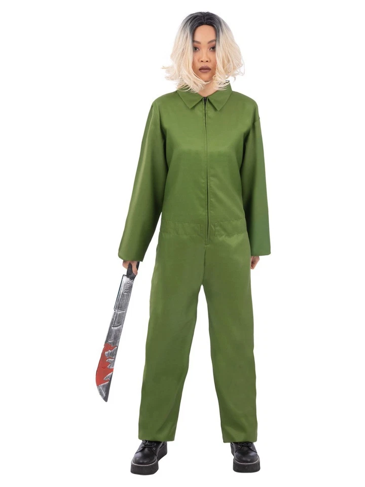 Traje de caldera de Halloween para hombre disfraz traje de piloto verde nuevo por Smiffys Foto 3 de 4