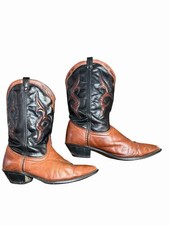 Vintage Dingo Women s Sz 9 Cowboy Boots USA Made Two Tone Western Leather