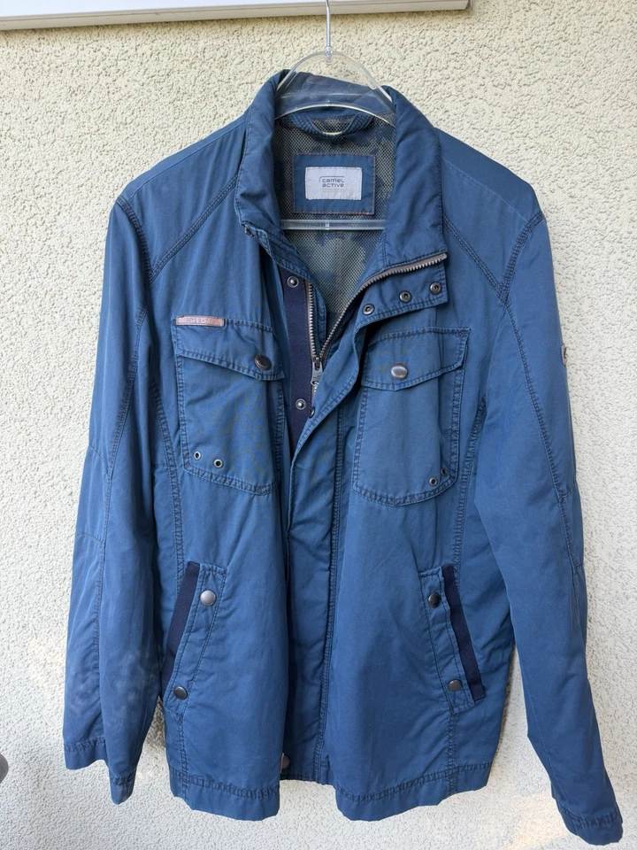 camel active Herren Übergangsjacke Blau Gr. 52 Stehkragen RV Druckknopf - Bild 1 von 4