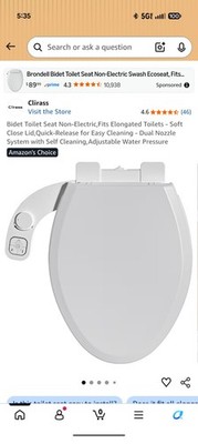 Bidet Toilet Seat Attachment - White