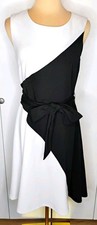 Sheiby&Palmer Black/White Colorblock Fit & Flare Belted Dress Sz 6