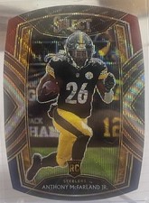 2020 Select Club Level Tri-Color Die-Cut Anthony McFarland Jr Rookie STEELERS