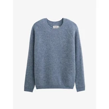 Monoprix COL ROND chicoree Blue Alpaca Blend Minimalist Women’s Sweater M Chunky