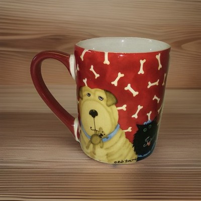 Debi Hron Funny Dog 2010 Cup Mug 12 oz German Shepherd ,Terrier, Pomeranian