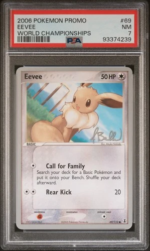 2006 POKEMON WORLD CHAMPIONSHIPS PROMO EEVEELUTIONS #69 EEVEE PSA 7