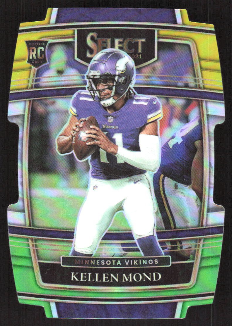 3475I 2021 Panini Select #64 Kellen Mond Green and Yellow Prizm Die Cut