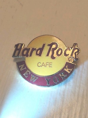Hard Rock Cafe Maroon Hard Rock Yellow Logo 1 5/8'' W X 1 1/8'' T Gold Trim Pin