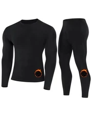 Thermal Underwear for Men Fleece Lined Long Johns Base Layer Top Bottom Set C...