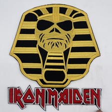 Iron Maiden Powerslave Logo XL Patch: Iron On, Quality Embroidery, 9  X 7 1/2  