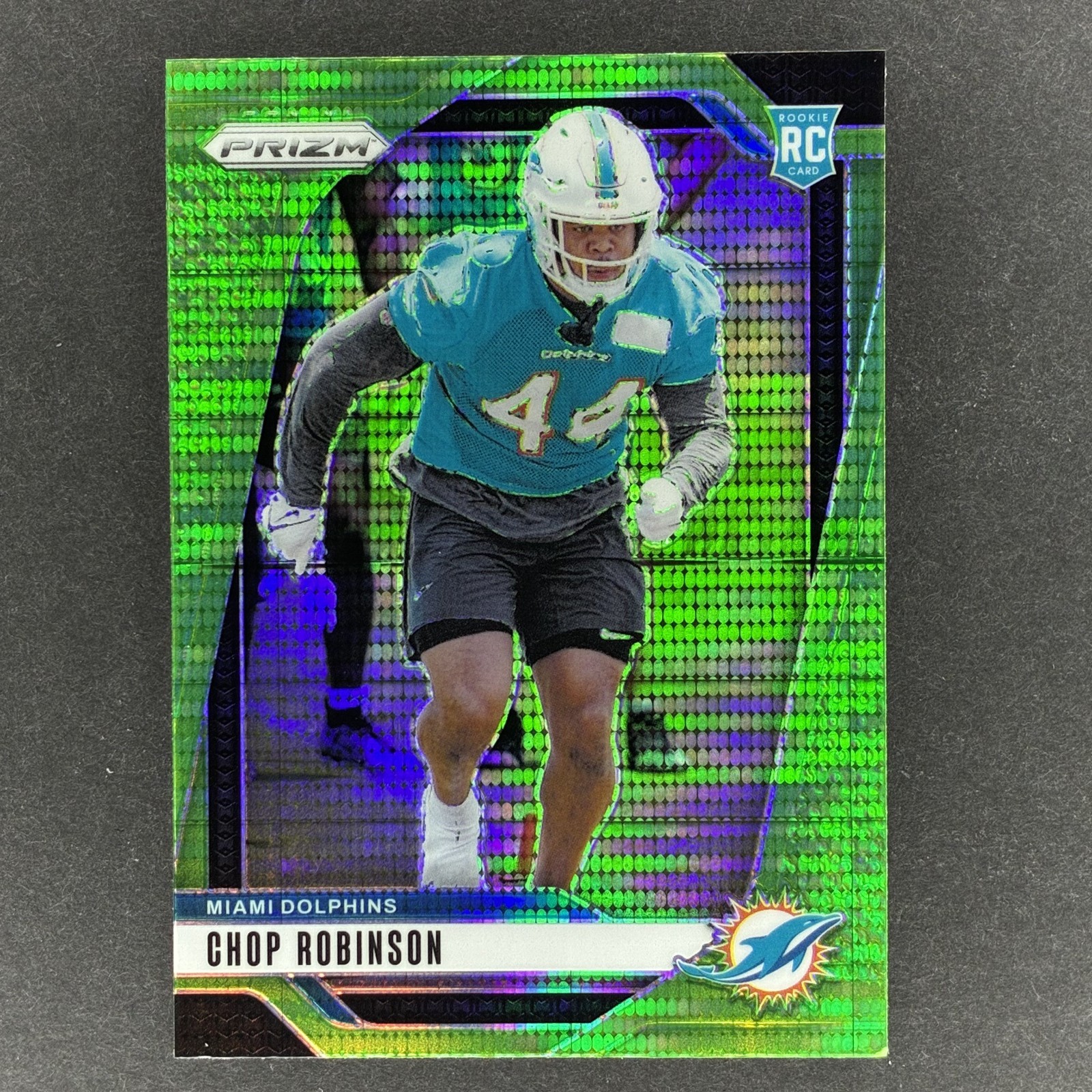 2024 Panini Prizm Chop Robinson #319 Neon Green Pulsar Prizm Miami Dolphins RC