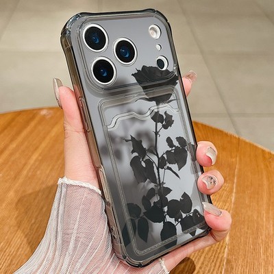 For iPhone 17 16 Pro Max 17e 16e 15 14 13 Shockproof Card Slot Soft Case Cover