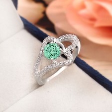 AAA Quality 6x6 MM Green Sapphire Ring, 925 Sterling Silver Ring, Birthday Gift