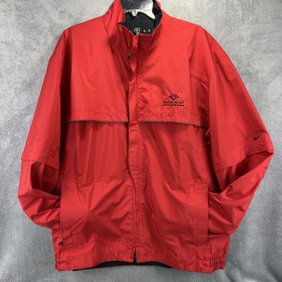 Nike Golf Jacket Adult Large Red Black Storm Fit Full Zip Waterproof LS