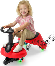 Electric Wiggle Car for Kids,6V Wiggle Car with LED Flashing Wheels  Music Spea