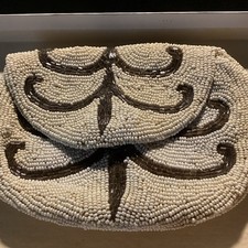 Vintage Art Deco French purse Micro Beaded Pouch Clutch Bag, 1920s