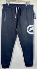 Ecko Unltd Mens Size Large Drawstring Fleece Jogger Pants Charcoal Heather Gray