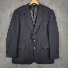 Oscar De La Renta Jacket Mens 42R Navy Wool Cashmere Blazer Sport Coat Classic