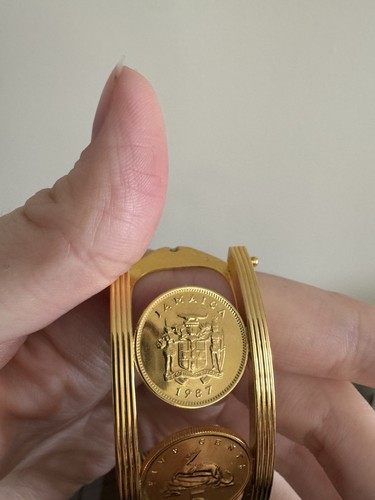 1987 Franklin Mint The Golden Caribbean Coin Watch (22k Plated) - Picture 11 of 14