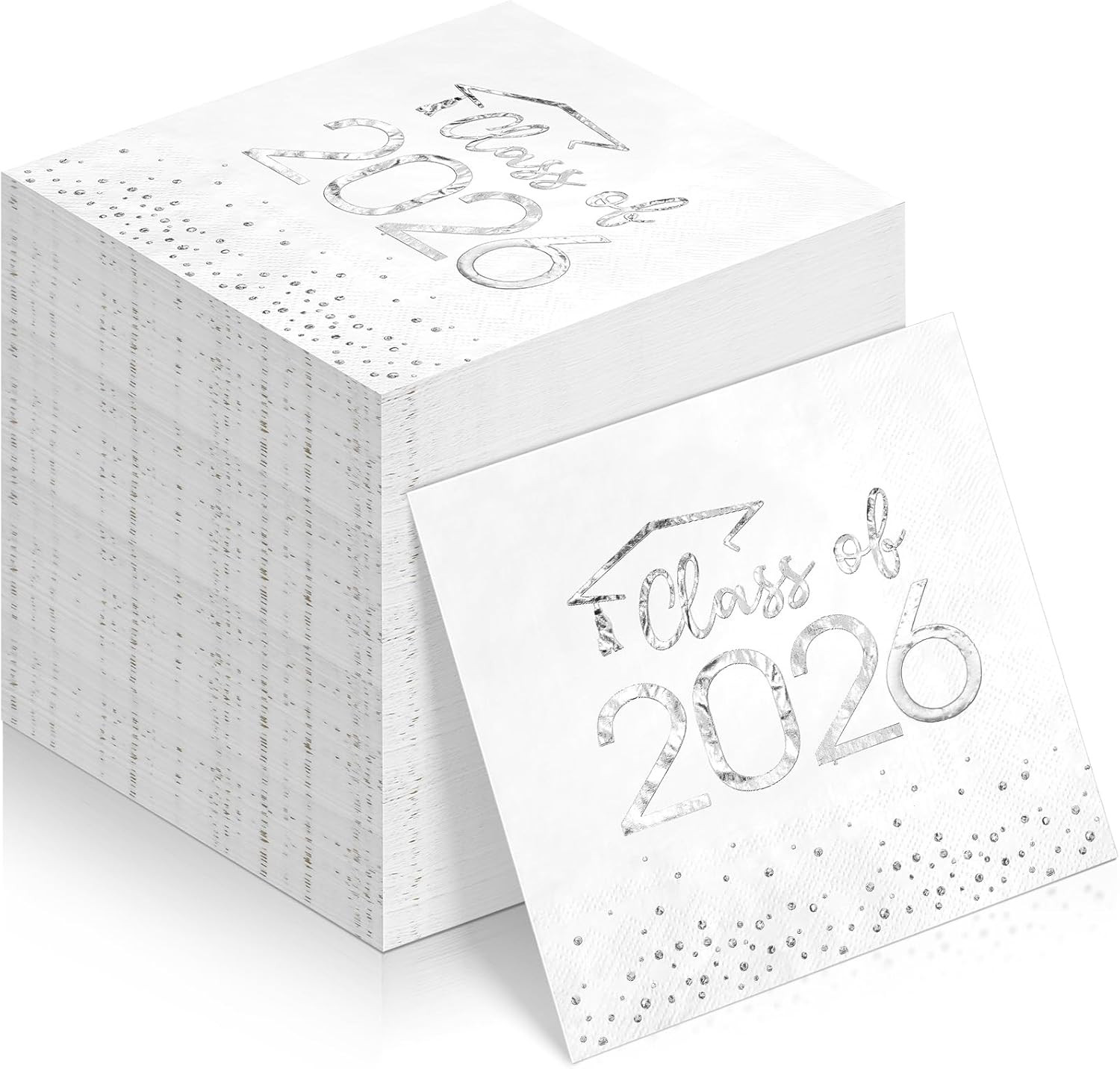 100Pcs Class of 2026 Graduation Napkins, Disposable Congrats Grad Paper Cocktail