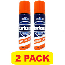 2 Pack Barbasol Men's Shaving Cream Sensitive Skin Thick Rich Trial Size 2oz