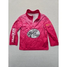 Bass Pro Shops Tracker Boats Fishing Shirt Pink 1/4 Zip Toddler Girl Size 2T/2A