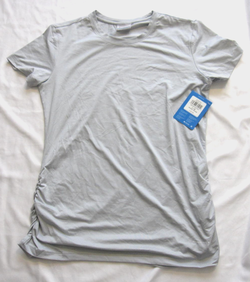 New Columbia Shirt Women Leslie Fall Stripe Stretch Lightweight Sz L (WB486)