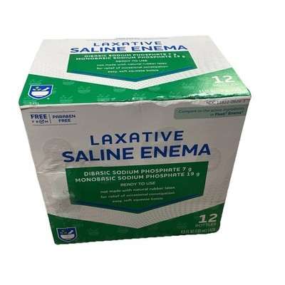 Laxative Saline Liquid Enema - 12 Pk. Bottles - 4.5 Oz - Generic Brand