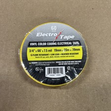 PREMIUM GRADE 60 Series YELLOW VINYL ELECTRICAL TAPE 3/4" X 66' FLAME RETARD