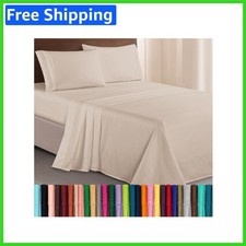 Luxurious 1500 Thread Count Hotel Quality Microfiber 4-Piece Queen Bed Sheet Set