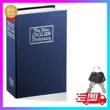 Book Safe with Key Lock, Dictionary Diversion Seceret Hidden Lock Box, Fake Book