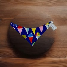 Colorful Snowcone Patterned Dog Bandana-Adjustable, Snap On, Medium:14-16”Collar