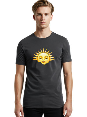 Smiling-Sun-7 Mens Graphic Tee, 100% Cotton, Casual Summer Wear