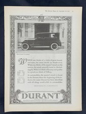 Magazine Ad - 1923 - Durant Motor Cars - New York - Six-Sedan