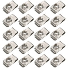 20 Pack U-Style Clip-On M8-1.25 Nut U-Type Fasteners 304 Stainless Steel Silver