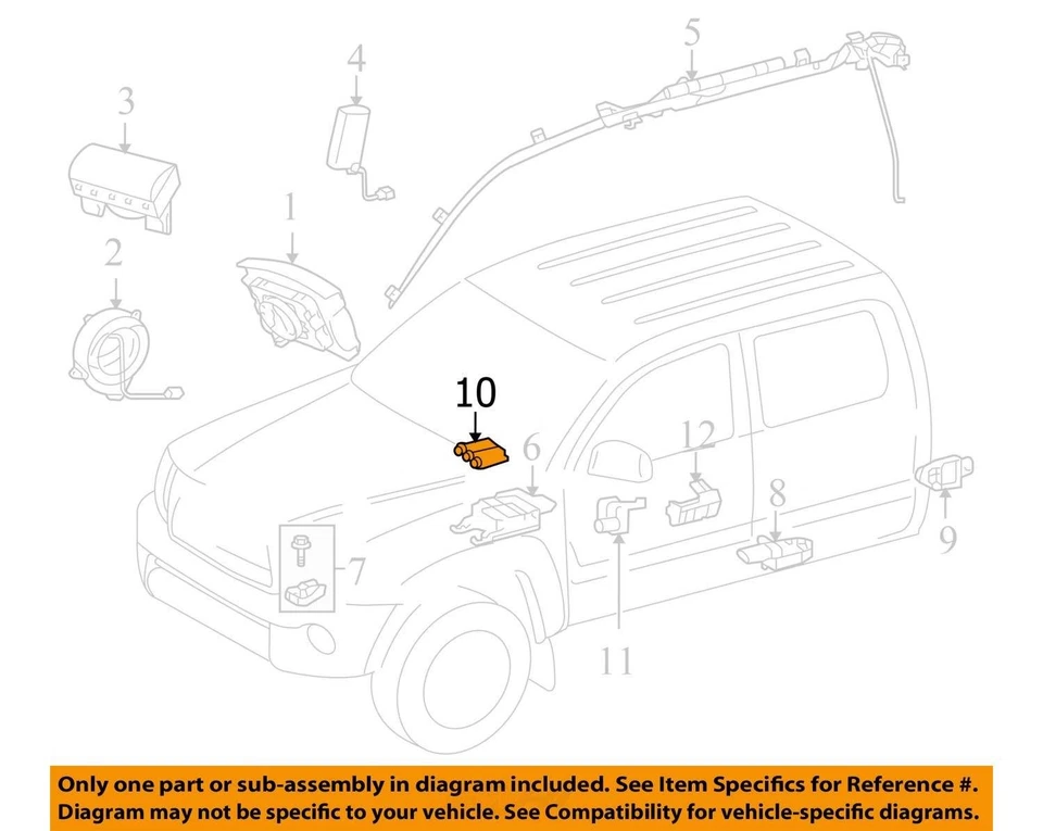 Unidad de módulo de control de bolsa de aire de airbag Toyota Rav4 2012-2014 OEM Foto 4 de 4