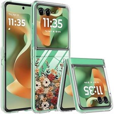 Clear Cute Floral Case for Moto Razr 2024/2025 - Slim Shockproof Cover for Women