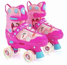 RunRRIN Adjustable Roller Skates with Light Up Wheels - Girls Large