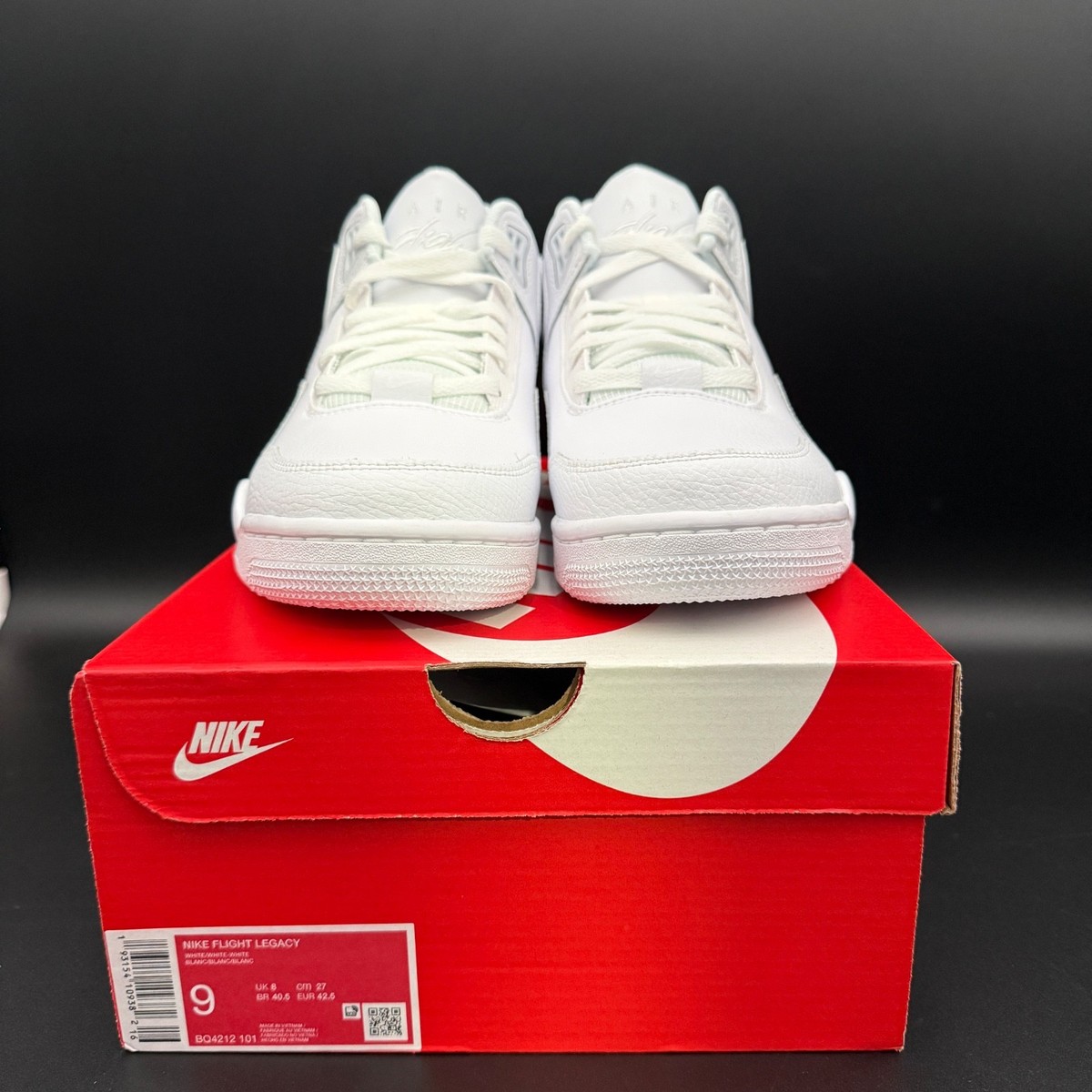 Nike Flight Legacy Mens Size 13 Triple White New Retro BQ4212 101 Nike Flight Legacy Triple White 2020 BQ4212-101... | Depop main image 3