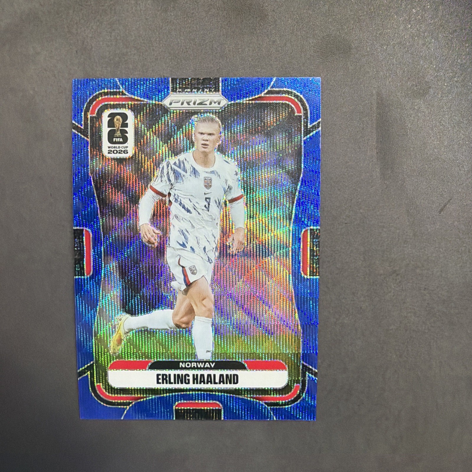 2026 Panini Prizm World Cup - Erling Haaland Blue Wave Prizm #333 /55