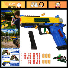 Automatic Shell Ejecting Toy Gun - Block Blaster Pistol Model Set for Kids
