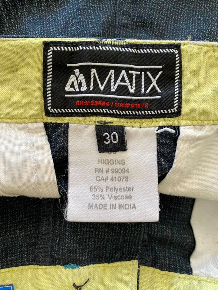 Pantalones Cortos Matix Para Hombres Higgins Azul Talla 30 Poliéster Viscosa Informales Calce Ajustado Foto 4 de 4