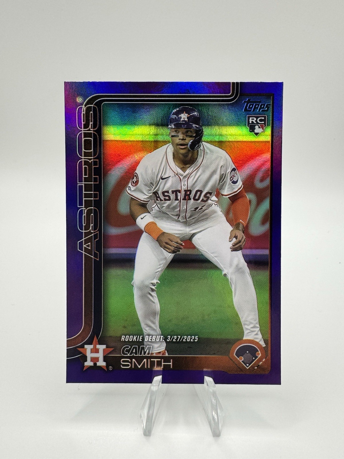 Cam Smith 2025 Topps Update Series Rookie Debut Purple Foil /250 RC Astros