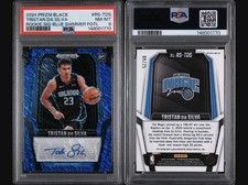 2024-25 Panini Prizm Black Tristan da Silva #RS-TDS Blue Auto /25 PSA 8