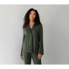 Cozy Earth Bamboo Pajama Long Sleeve Top Olive Green 3xl