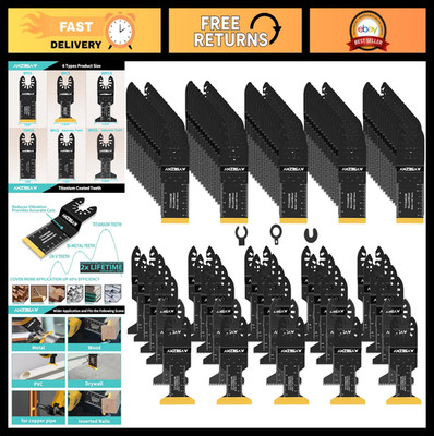 110PCS Oscillating Saw Blades Set for Wood, Metal & Plastics - Quick Release Mul