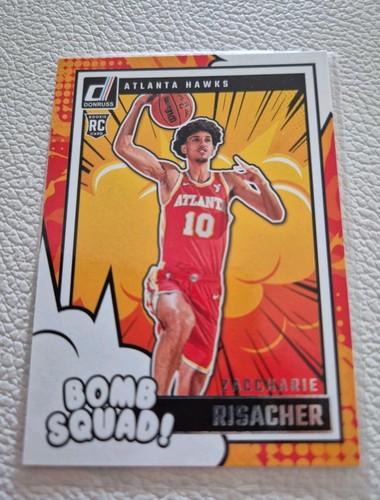 ZACCHARIE RISACHER NBA ROOKIE CARD PANINI DONRUSS 2024-25 BOMB SQUAD RC 11 HAWKS