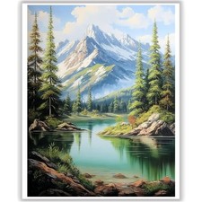 Snow Mountain Landscape DIY Paint by Numbers Kit for Adults Beginners Wall Art
