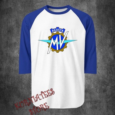 MV Agusta Motorcycle Men's Raglan Blue Size S to 2XL